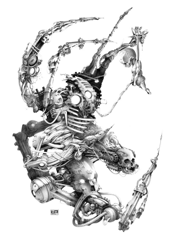 The Chaos Vector,  pencil artwork by Warren Montrose