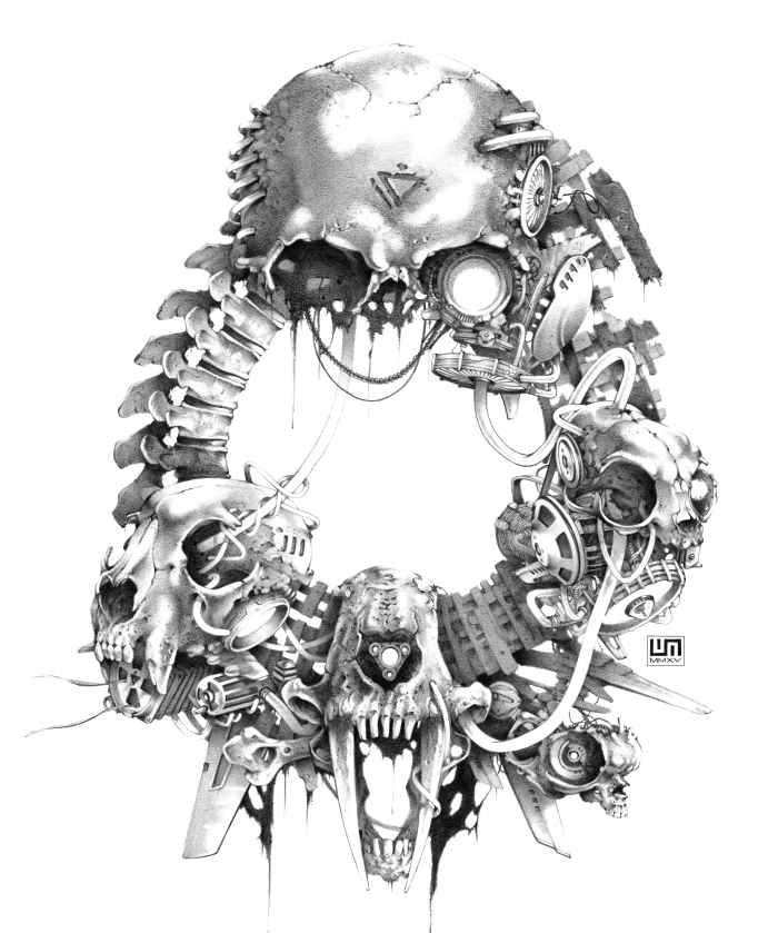 Death Knell,  pencil artwork by Warren Montrose