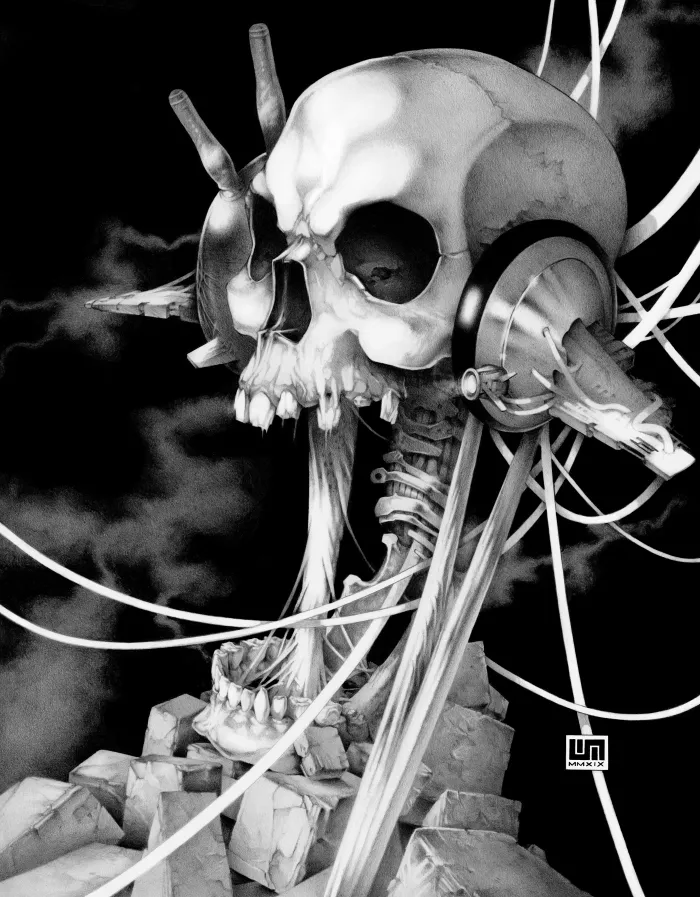 Machineries 03,  pencil artwork by Warren Montrose