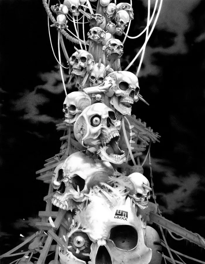 Machineries 04,  pencil artwork by Warren Montrose