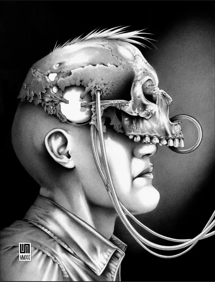 Machineries 11,  pencil artwork by Warren Montrose