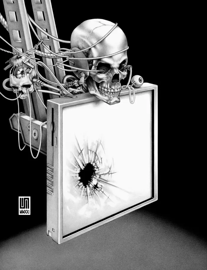 Machineries 12,  pencil artwork by Warren Montrose
