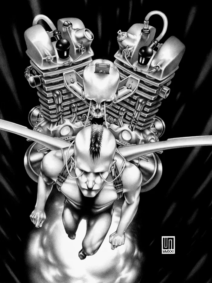 Machineries 15,  pencil artwork by Warren Montrose