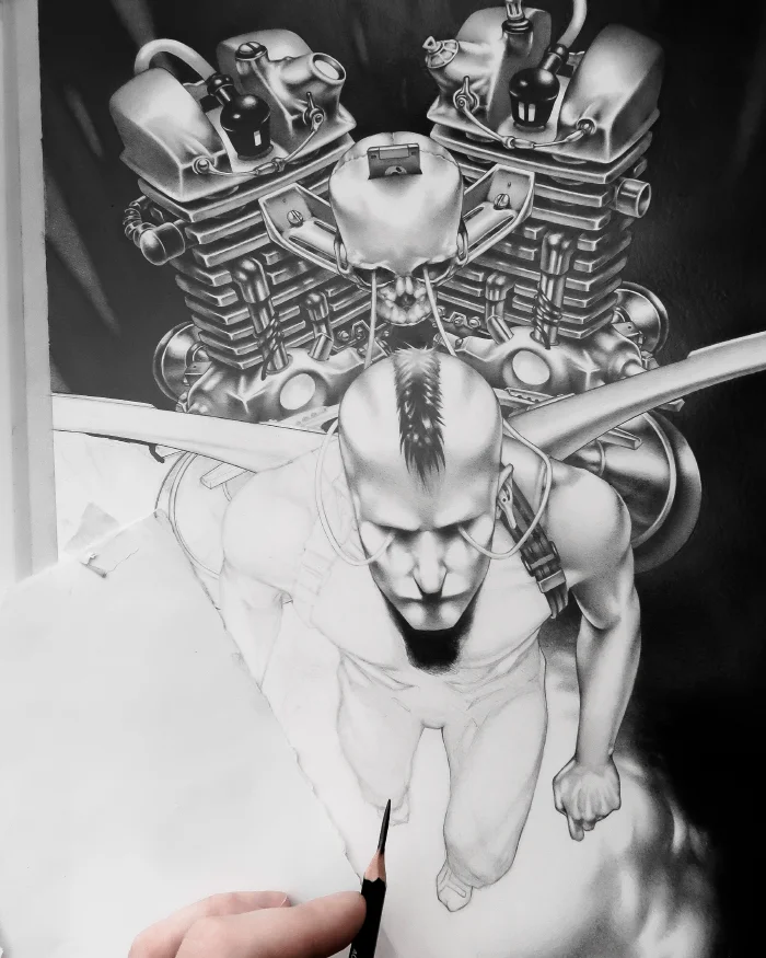 Machineries 15,  pencil artwork by Warren Montrose