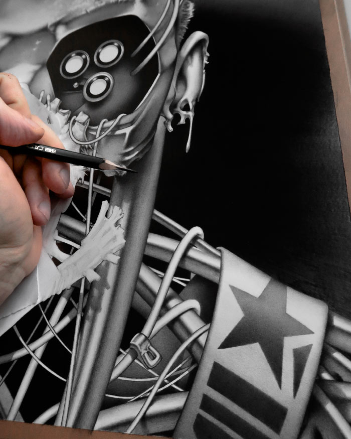 Machineries 18,  pencil artwork by Warren Montrose