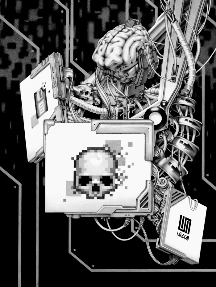 Machineries 19,  pencil artwork by Warren Montrose