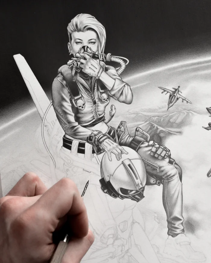 Machineries 22,  pencil artwork by Warren Montrose