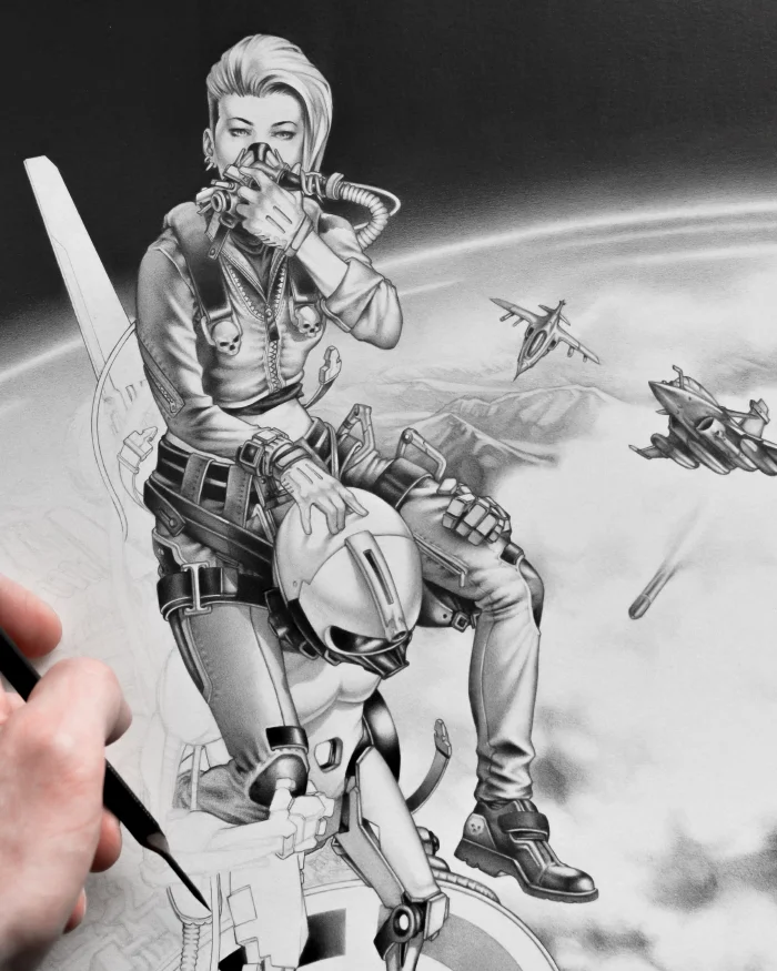 Machineries 22,  pencil artwork by Warren Montrose