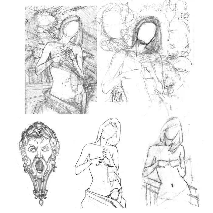 Helens 09,  pencil artwork by Warren Montrose