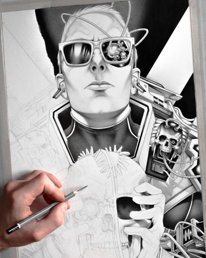 Machineries 23,  pencil artwork by Warren Montrose