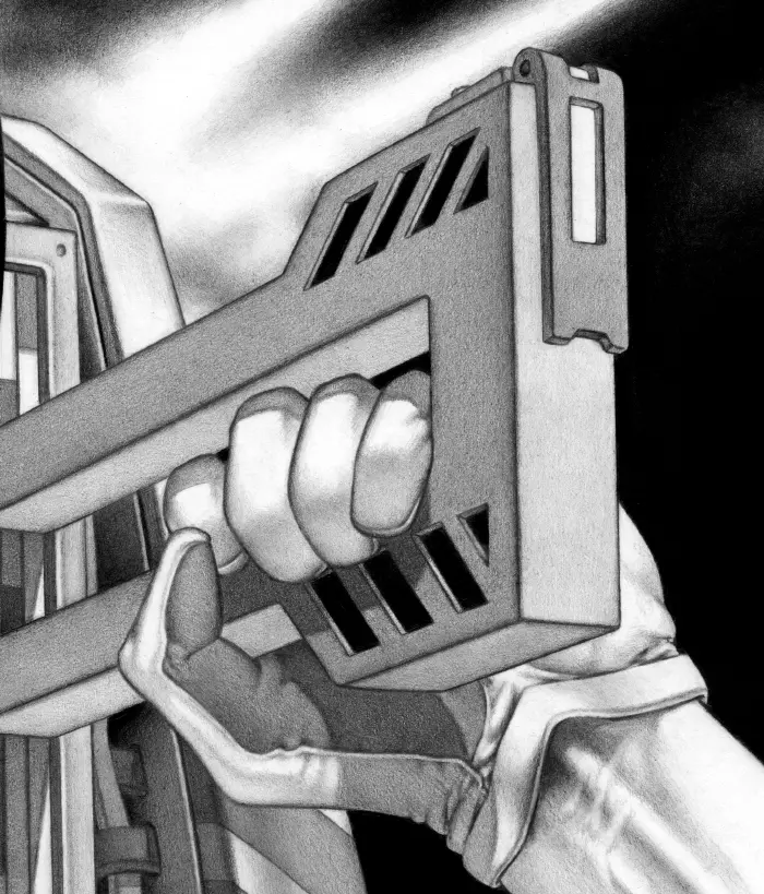 Machineries 26, pencil artwork by Warren Montrose