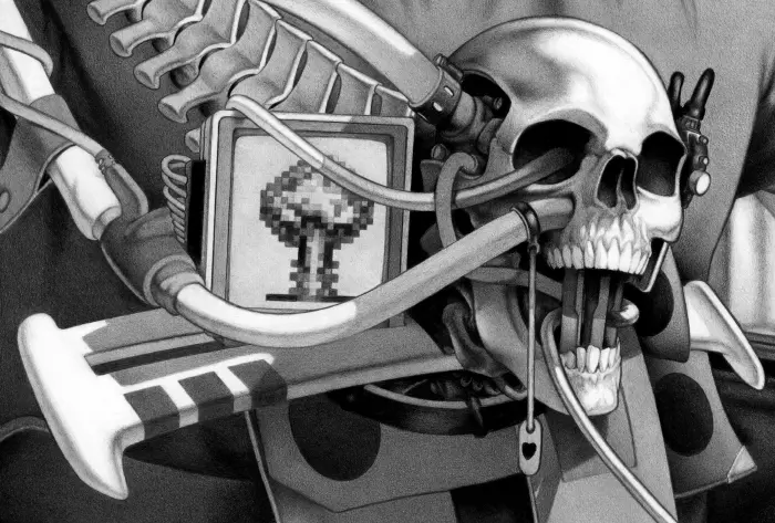 Machineries 26, pencil artwork by Warren Montrose