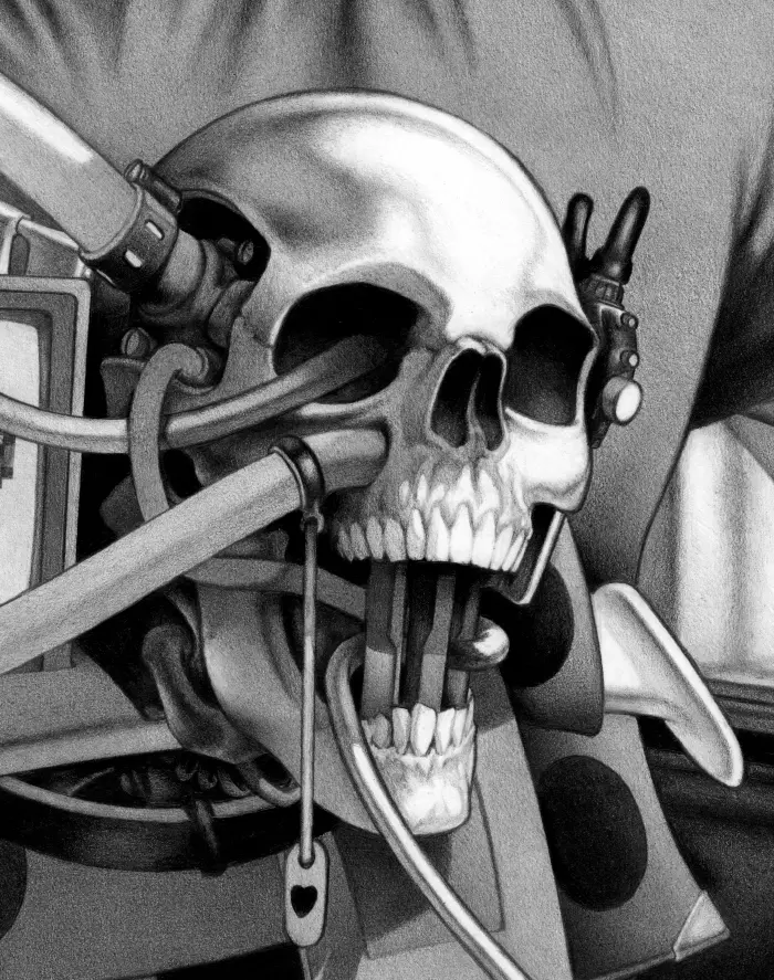 Machineries 26, pencil artwork by Warren Montrose