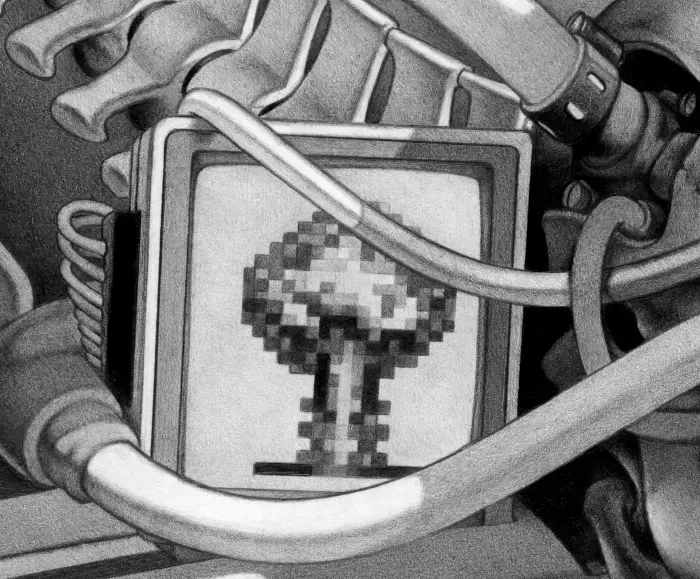 Machineries 26, pencil artwork by Warren Montrose